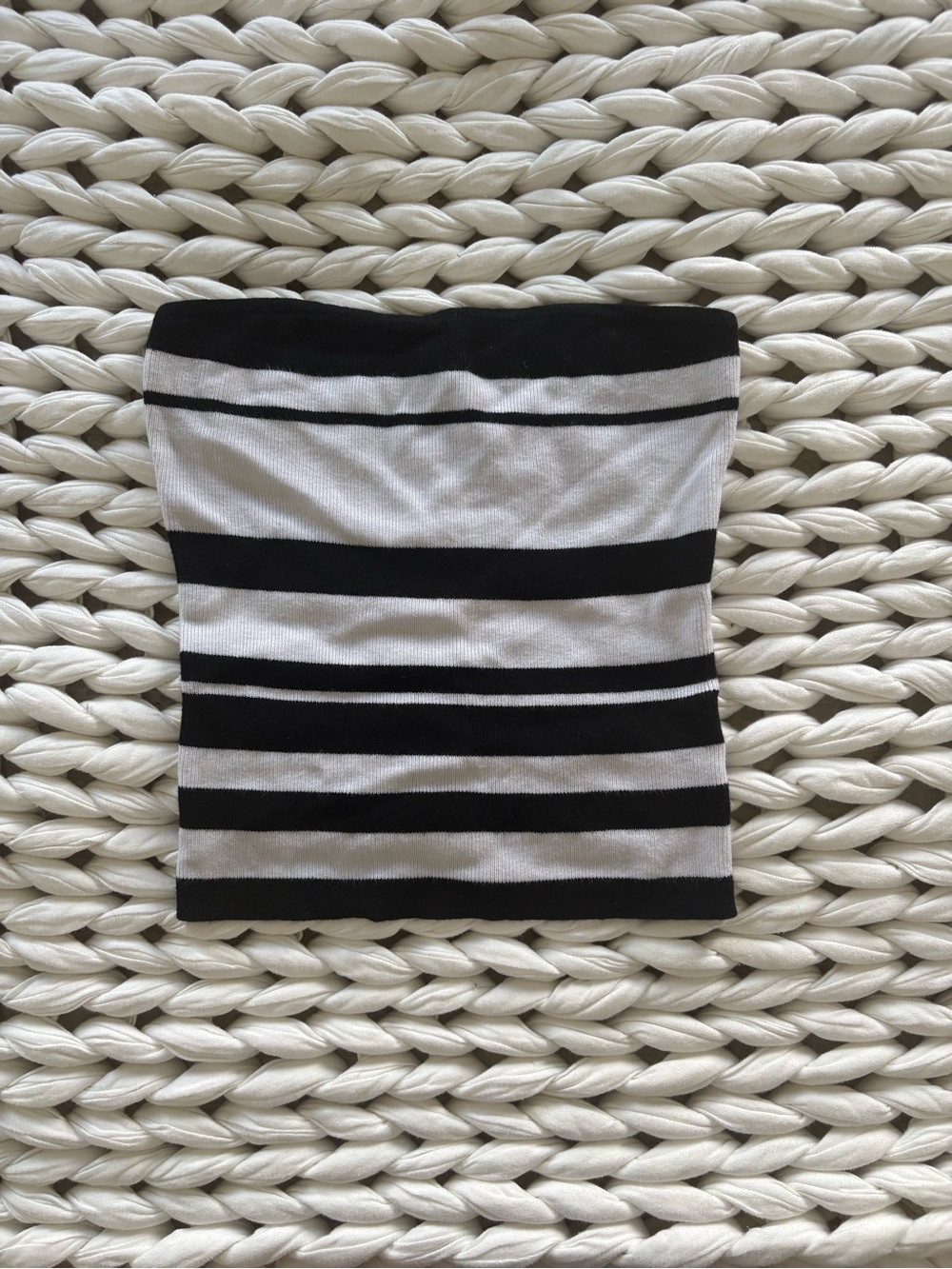 Dynamite Black and White Striped Tube Skirt